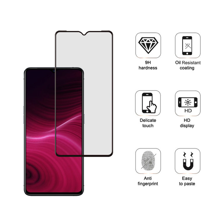 Dlix 2.5D silk print full glue tempered glass screen protector for Realme X2 Pro