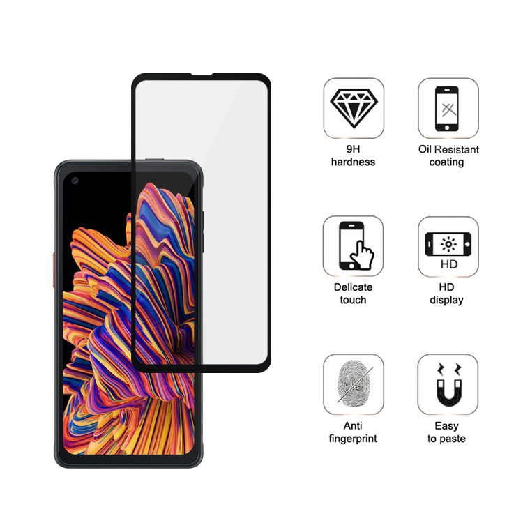 Dlix 3D hot bending edge glue tempered glass screen protector for Samsung Galaxy Xcover Pro
