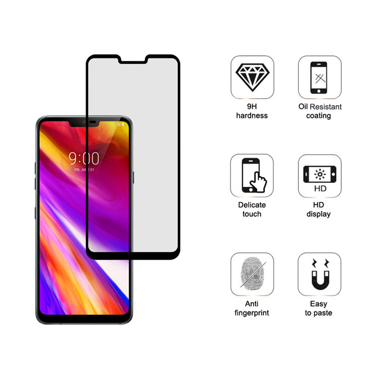 Dlix 2.5D silk print full glue tempered glass screen protector for LG G7