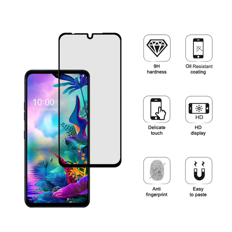 Dlix 2.5D silk print full glue tempered glass screen protector for LG G8X ThinQ