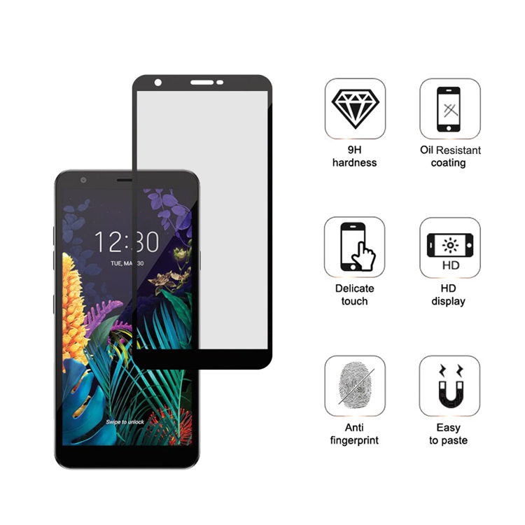 Dlix 2.5D silk print full glue tempered glass screen protector for LG K30 2019