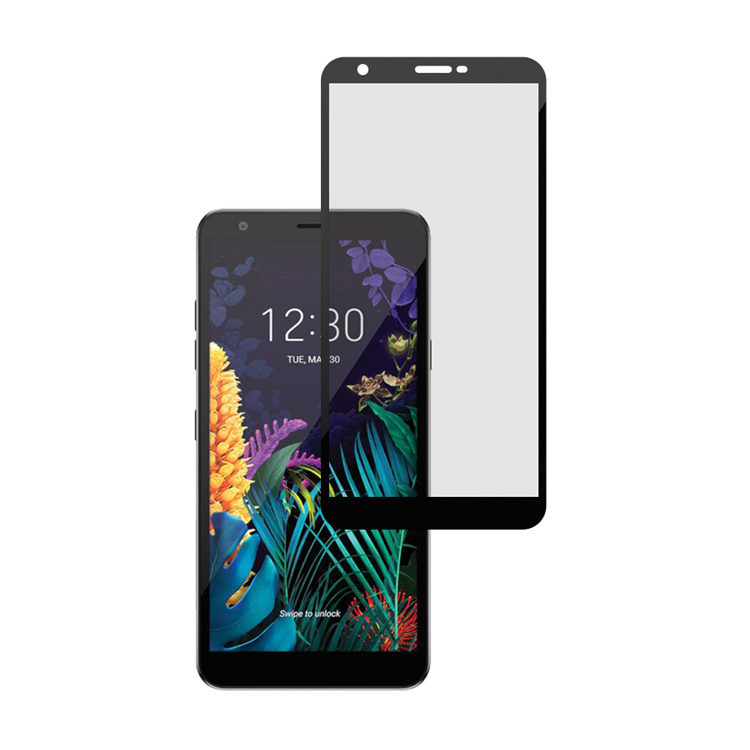 Dlix 2.5D silk print full glue tempered glass screen protector for LG K30 2019