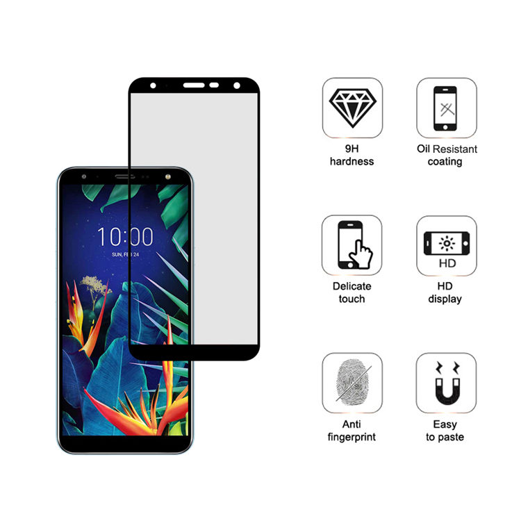 Dlix 3D hot bending edge glue tempered glass screen protector for LG K40