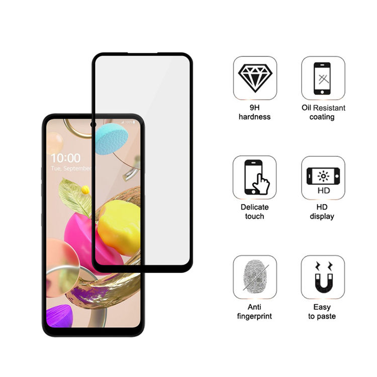 Dlix 2.5D silk print full glue tempered glass screen protector for LG K42