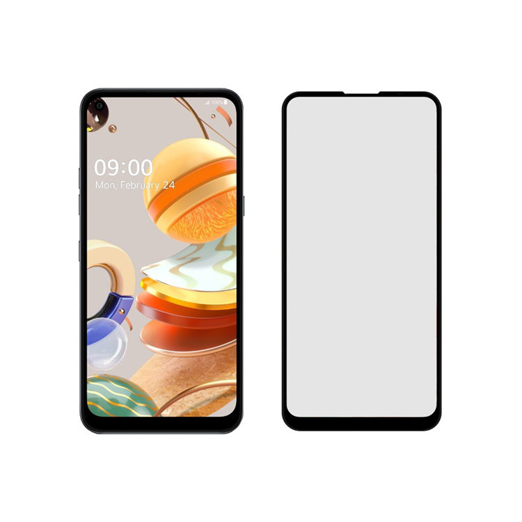 Dlix 2.5D silk print full glue tempered glass screen protector for LG K61