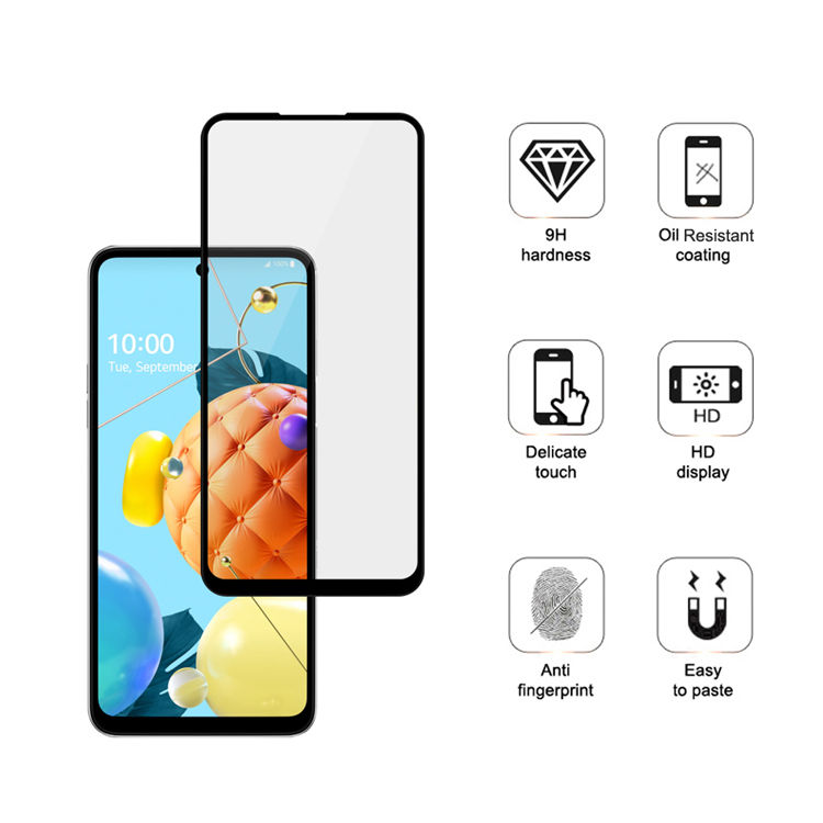 Dlix 3D hot bending edge glue tempered glass screen protector for LG K62