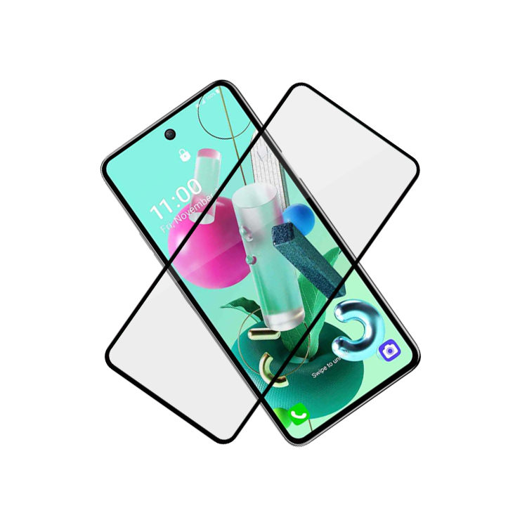 Dlix 2.5D silk print full glue tempered glass screen protector for LG K92