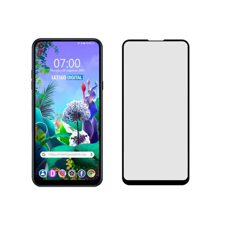 Dlix 2.5D silk print full glue tempered glass screen protector for LG Q70