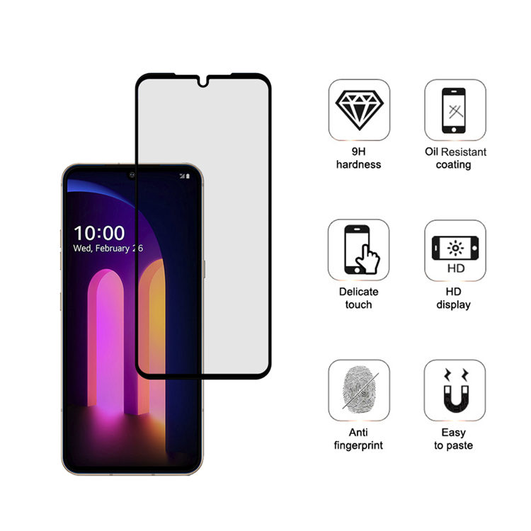 Dlix 2.5D silk print full glue tempered glass screen protector for LG V60