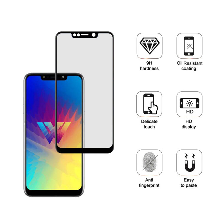 Dlix 2.5D silk print full glue tempered glass screen protector for LG W10