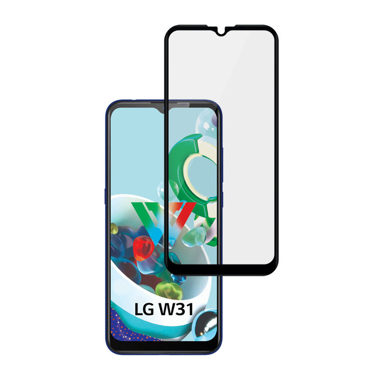 Dlix 2.5D silk print full glue tempered glass screen protector for LG W31