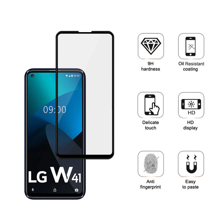 Dlix 3D hot bending edge glue tempered glass screen protector for LG W41