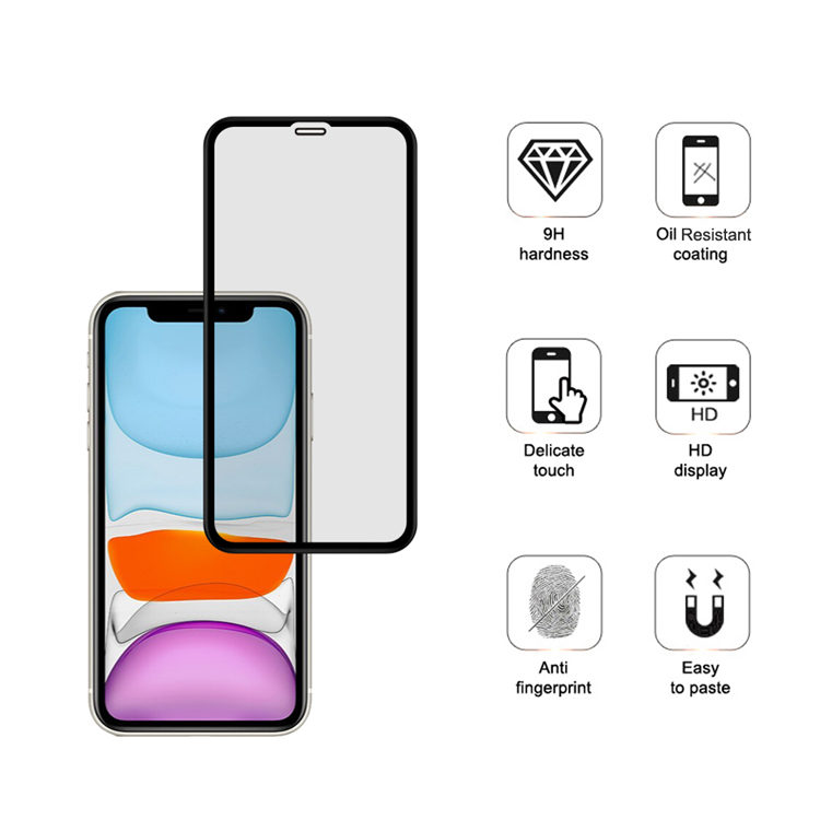 Dlix 2.5D silk print full glue tempered glass screen protector for Apple iPhone 11 / XR