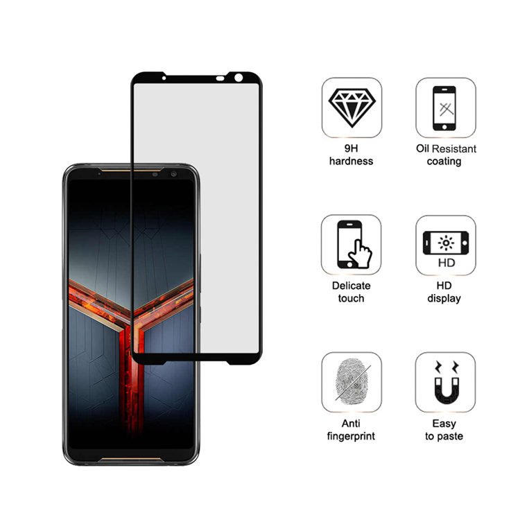 Dlix 3D hot bending full glue tempered glass screen protector for Asus ROG Phone II ZS660KL