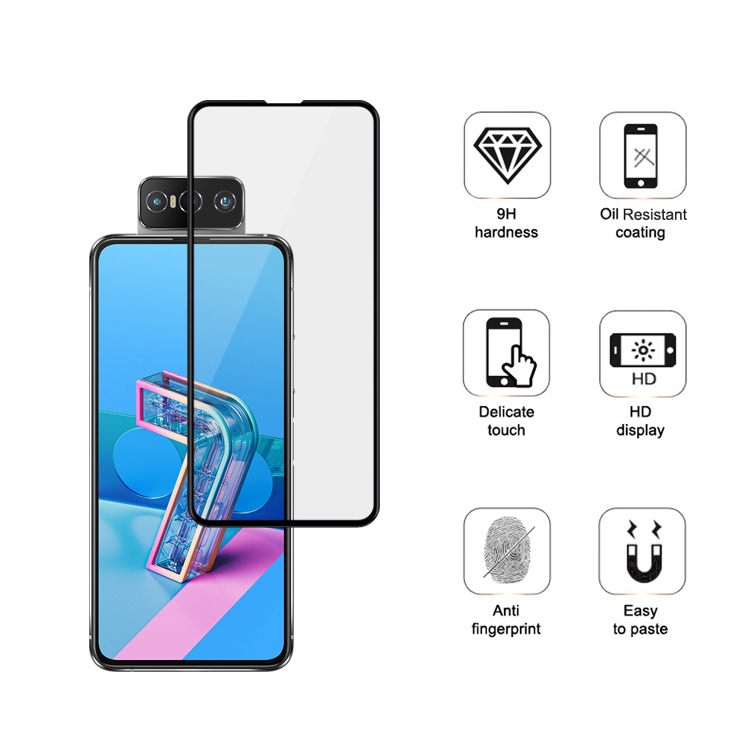 Dlix 3D hot bending edge glue tempered glass screen protector for Asus Zenfone 7 ZS670KS