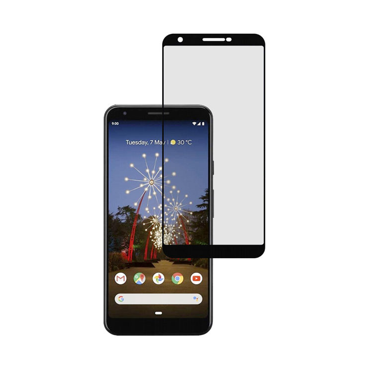 Dlix 2.5D silk print full glue tempered glass screen protector for Google Pixel 3A