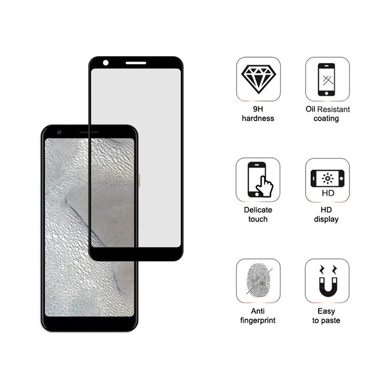 Dlix 2.5D silk print full glue tempered glass screen protector for Google Pixel 3 Lite