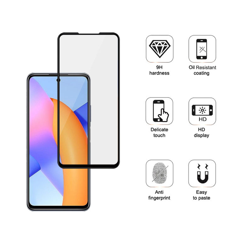 Dlix 2.5D silk print full glue tempered glass screen protector for Honor 10X Lite