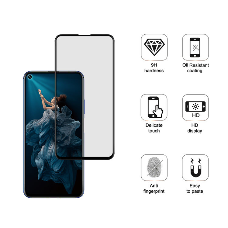 Dlix 3D hot bending edge glue tempered glass screen protector for Honor 20
