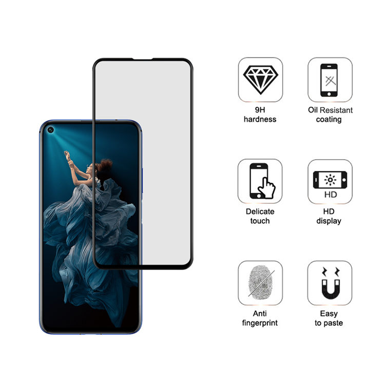 Dlix 3D hot bending full glue tempered glass screen protector for Honor 20