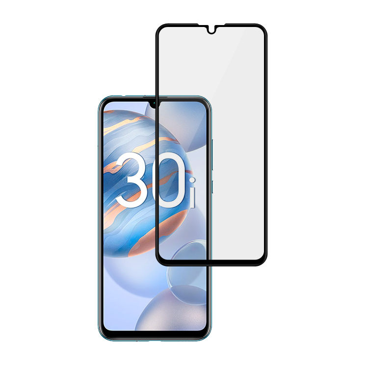 Dlix 2.5D silk print full glue tempered glass screen protector for Honor 30i
