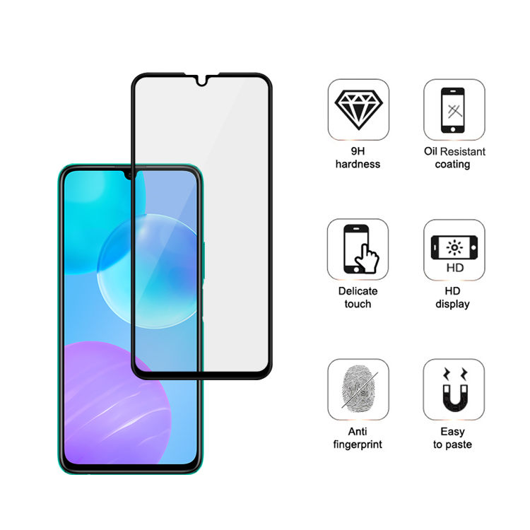 Dlix 2.5D silk print full glue tempered glass screen protector for Honor 30 Lite