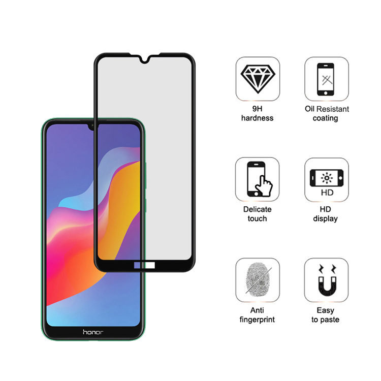 Dlix 3D hot bending edge glue tempered glass screen protector for Honor 8A Prime