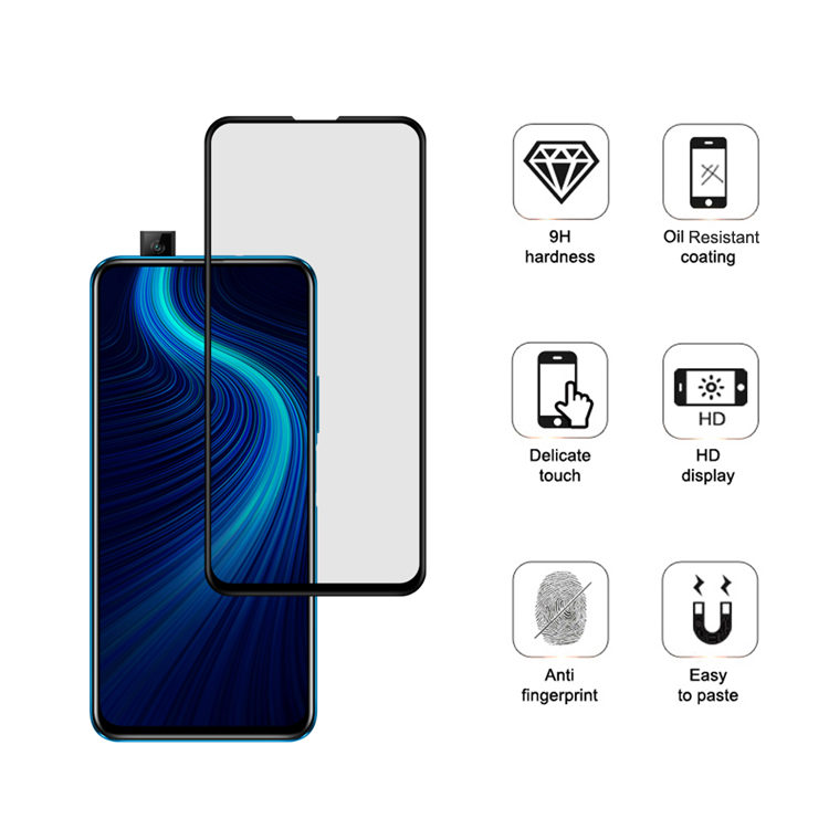 Dlix 2.5D silk print full glue tempered glass screen protector for Honor X10