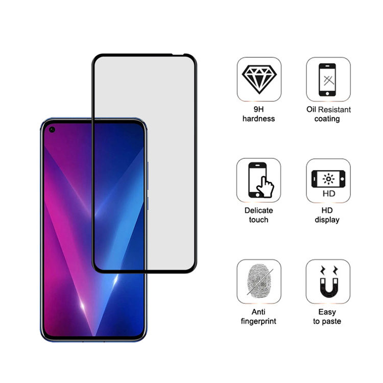 Dlix 2.5D silk print full glue tempered glass screen protector for Honor V30