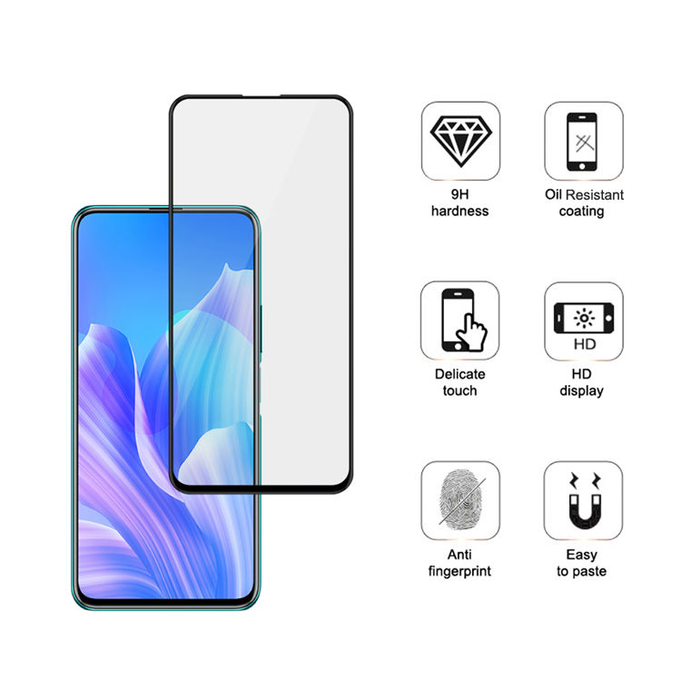 Dlix 2.5D silk print full glue tempered glass screen protector for Huawei Enjoy 20 Plus