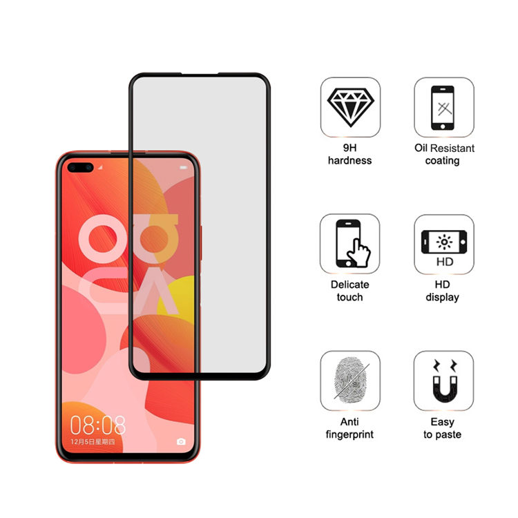 Dlix 2.5D silk print full glue tempered glass screen protector for Huawei Nova 6