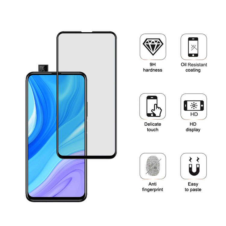 Dlix 2.5D silk print full glue tempered glass screen protector for Huawei P Smart Pro 2019