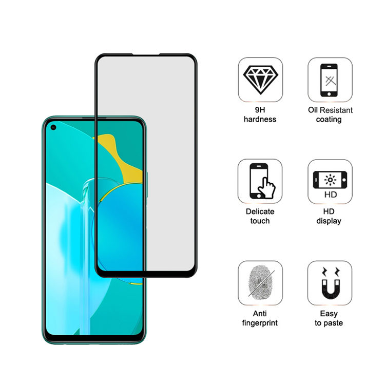 Dlix 2.5D silk print full glue tempered glass screen protector for Honor 30S