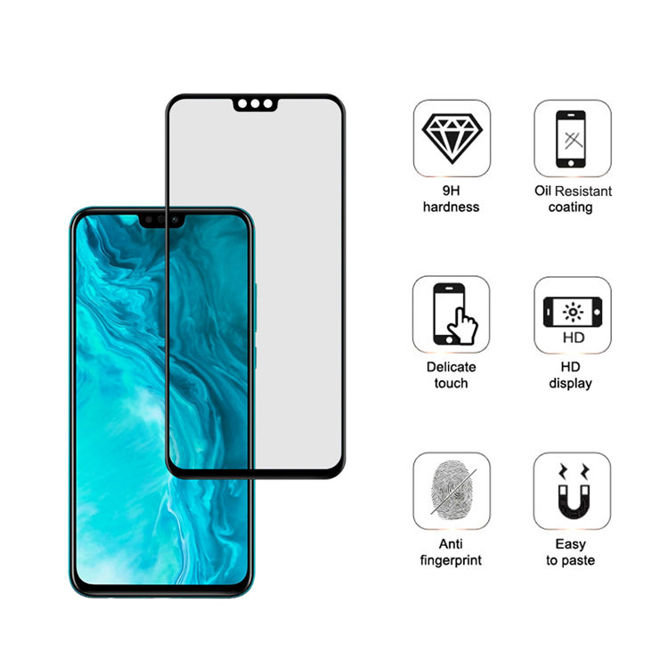 Dlix 2.5D silk print full glue tempered glass screen protector for Honor 9x Lite