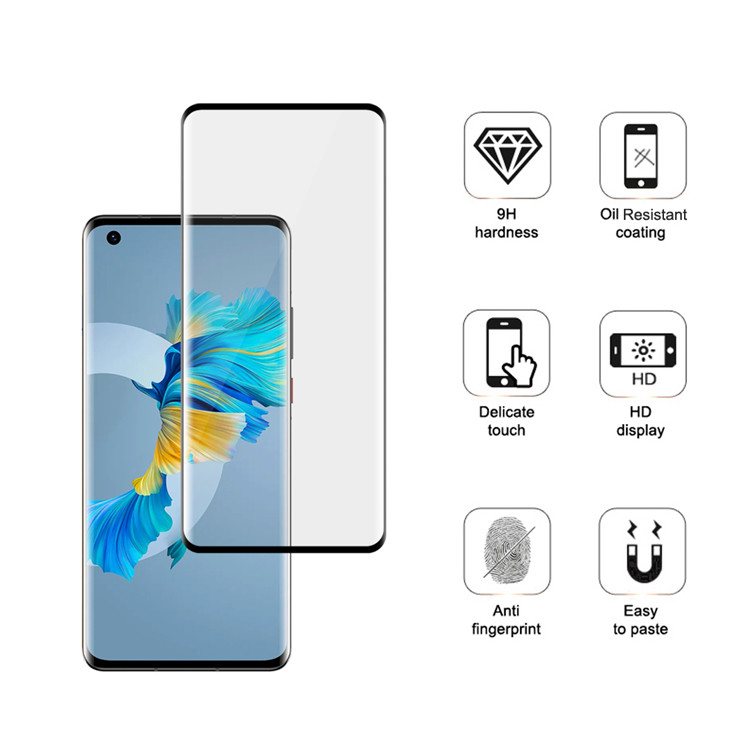 Dlix 3D hot bending full glue tempered glass screen protector for Huawei Mate 40