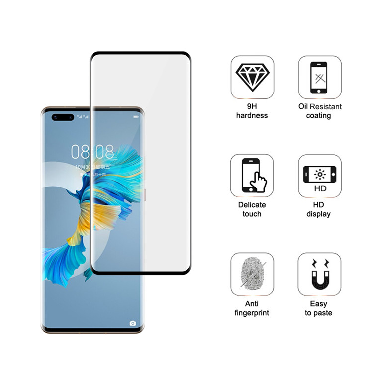 Dlix 3D hot bending full glue tempered glass screen protector for Huawei Mate 40 Pro