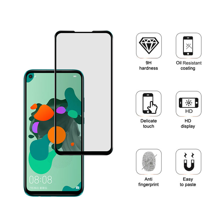 Dlix 3D hot bending full glue tempered glass screen protector for Huawei Nova 5i Pro