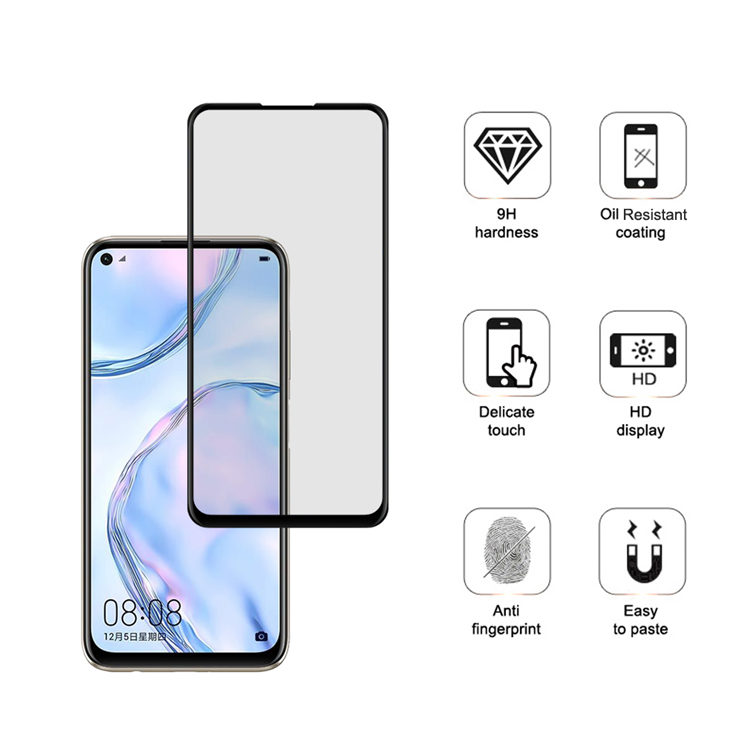 Dlix 2.5D silk print full glue tempered glass screen protector for Huawei Nova 7 SE