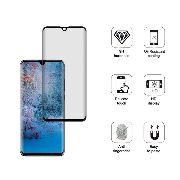 Dlix 3D hot bending full glue tempered glass screen protector for Huawei P30 Pro