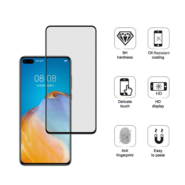 Dlix 3D curved precise carving tempered glass screen protector for Huawei P40