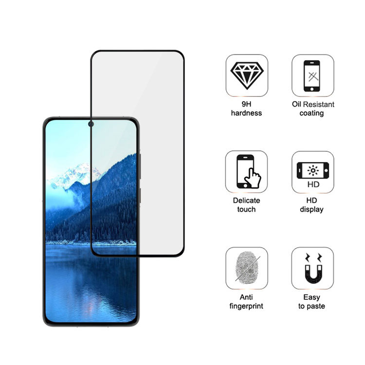 Dlix 2.5D silk print full glue tempered glass screen protector for Huawei P50