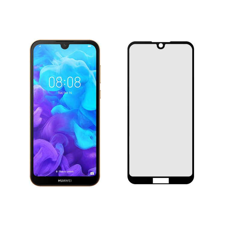 Dlix 2.5D silk print full glue tempered glass screen protector for Huawei Y5 2019