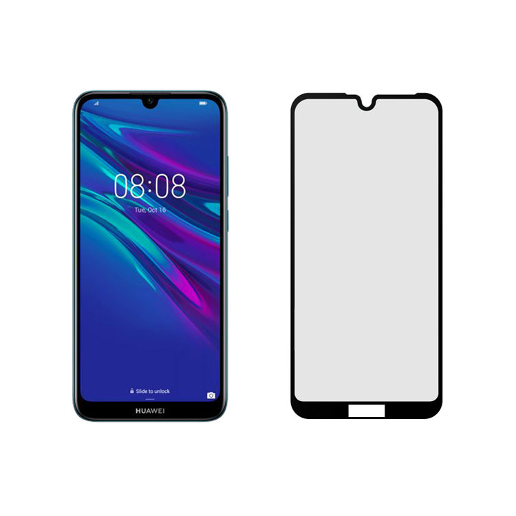 Dlix 2.5D silk print full glue tempered glass screen protector for Huawei Y6 2019