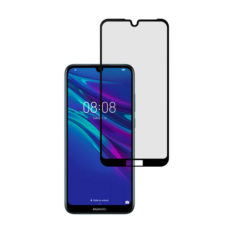 Dlix 2.5D silk print full glue tempered glass screen protector for Huawei Y6 2019
