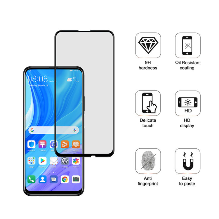 Dlix 2.5D silk print full glue tempered glass screen protector for Huawei Y9s