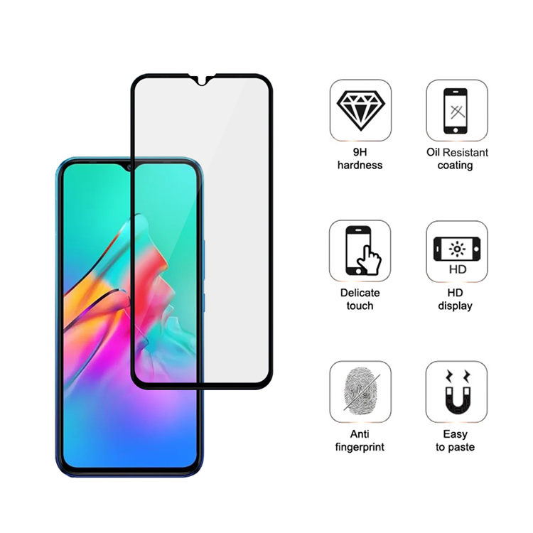 Dlix 2.5D silk print full glue tempered glass screen protector for Infinix Smart 5