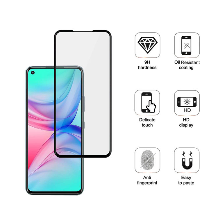 Dlix 2.5D silk print full glue tempered glass screen protector for Infinix Hot 10