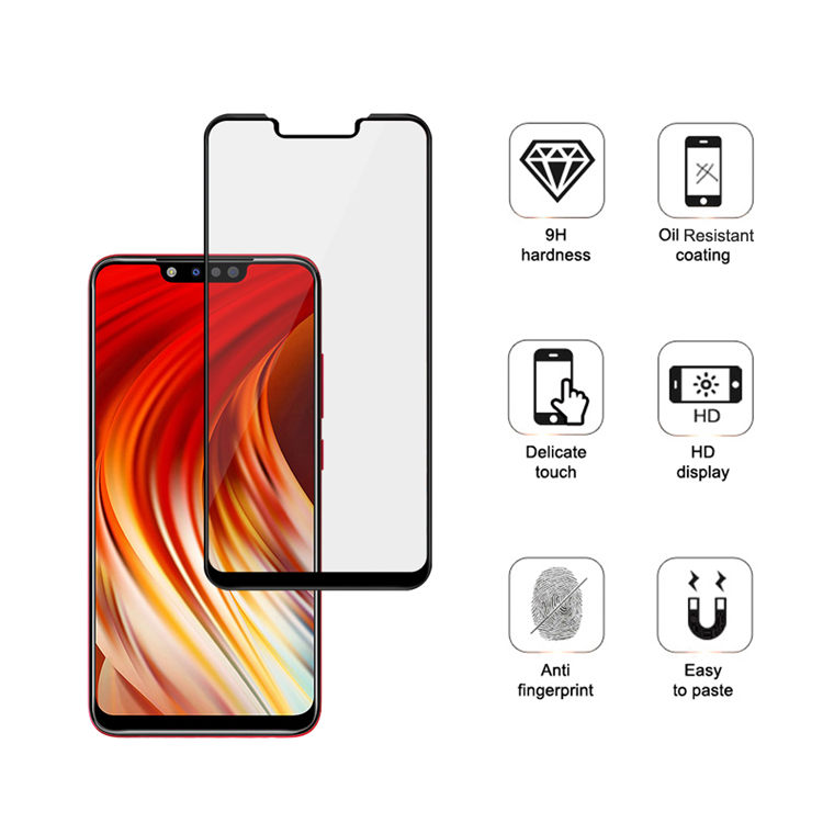 Dlix 2.5D silk print full glue tempered glass screen protector for Infinix Hot 7 Pro