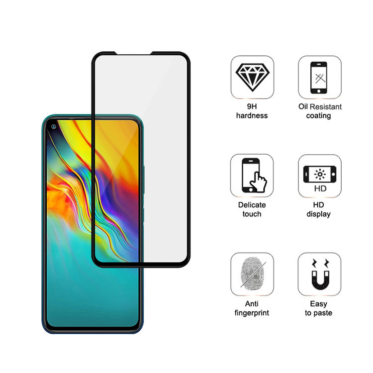 Dlix 2.5D silk print full glue tempered glass screen protector for Infinix Hot 9