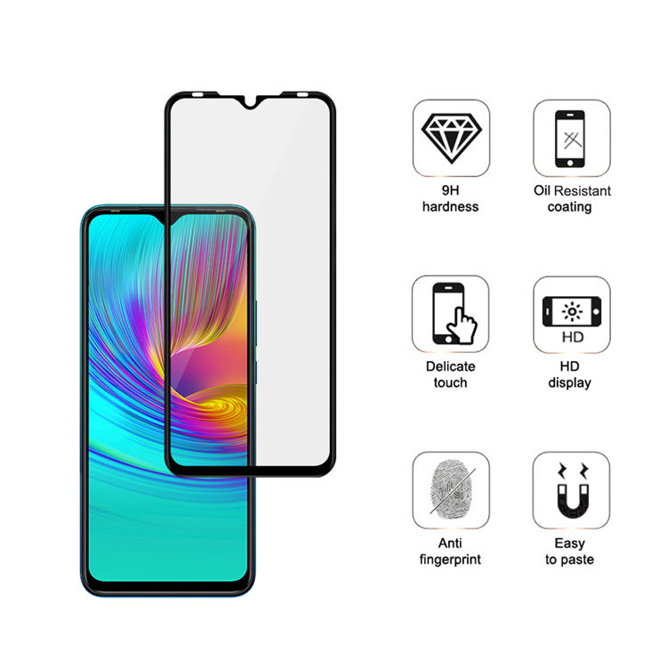 Dlix 2.5D silk print full glue tempered glass screen protector for Infinix Hot 9 Play